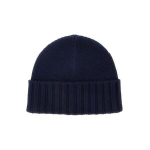Kangra Men Blue Hat With Ribbed Design In Cashmere Man
